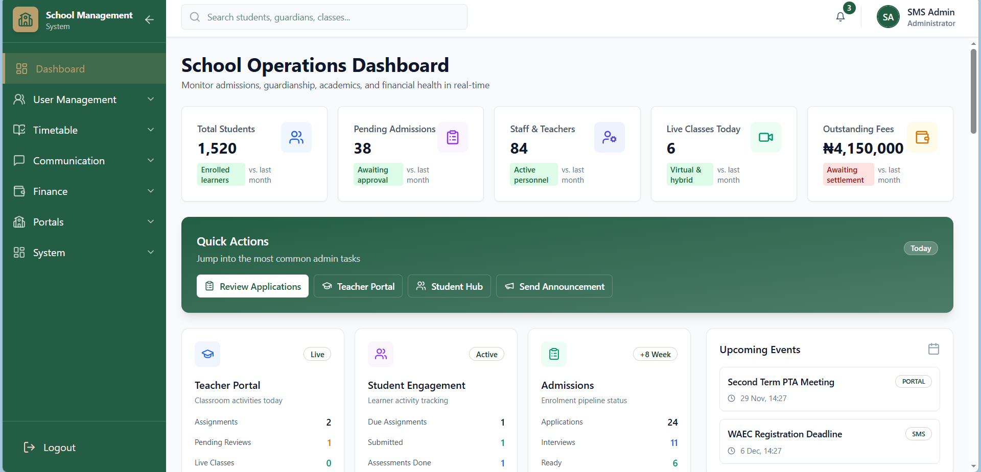 School Management App